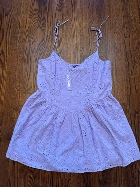FLORENCE BY MILLS Lavender Eyelet Sundress - Women's Spaghetti Strap Dress